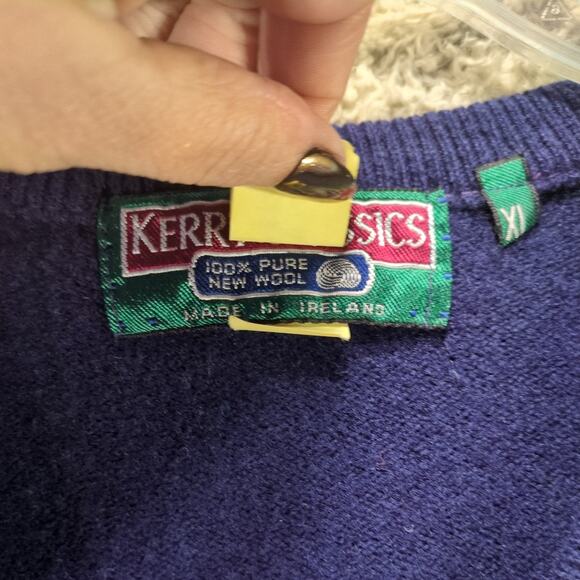 Vintage Kerry Classics Wool Argyle Sweater β Menβs XL β V-neck β Ireland β Golf - Picture 4 of 9